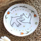 Set de 4 Assiettes à Dessert – Oiseaux & Amour