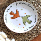 Set de 4 Assiettes à Dessert – Oiseaux & Amour