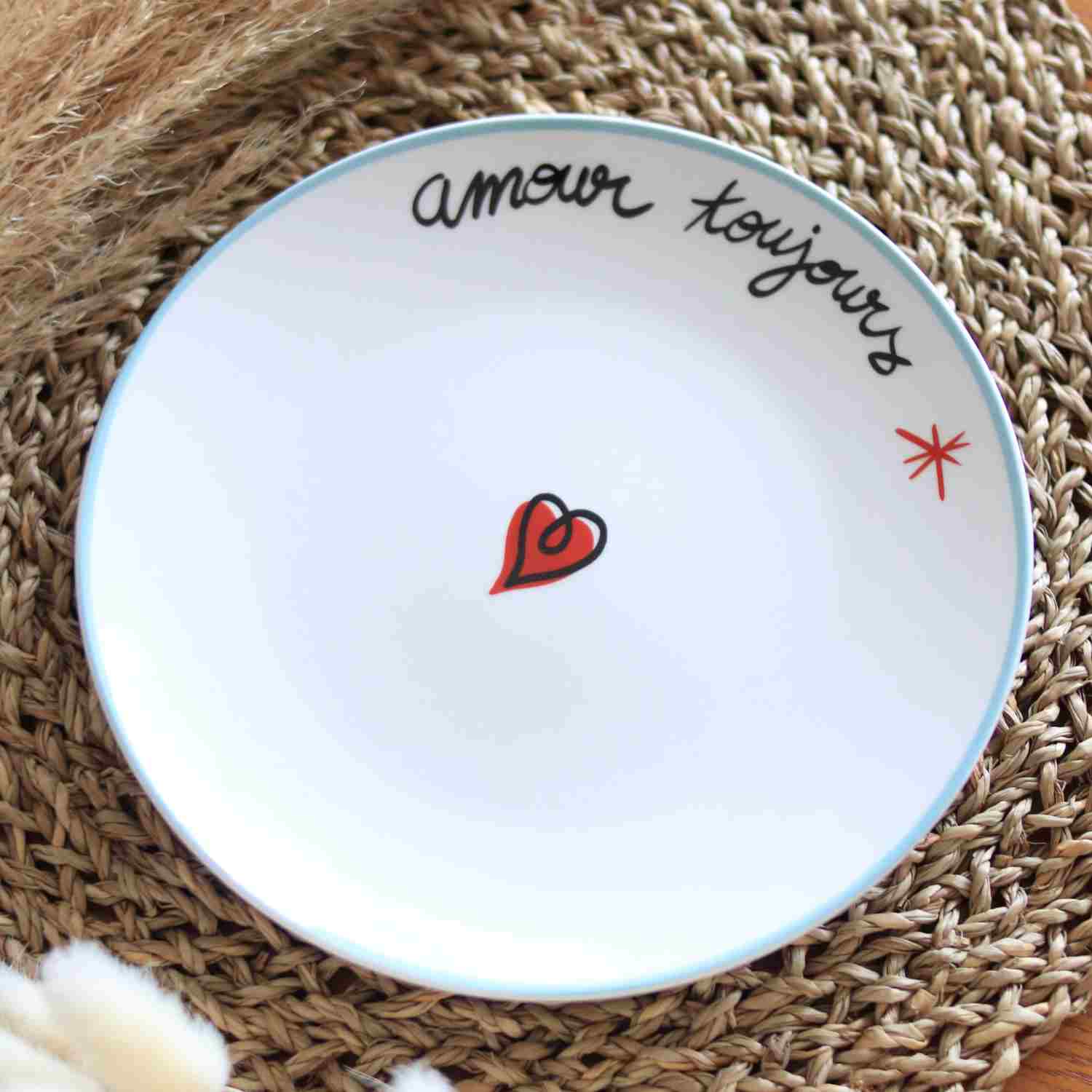 Set de 4 Assiettes à Dessert – Cœurs &amp; Liberté