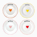 Set de 4 assiettes dessert cœur – Amour
