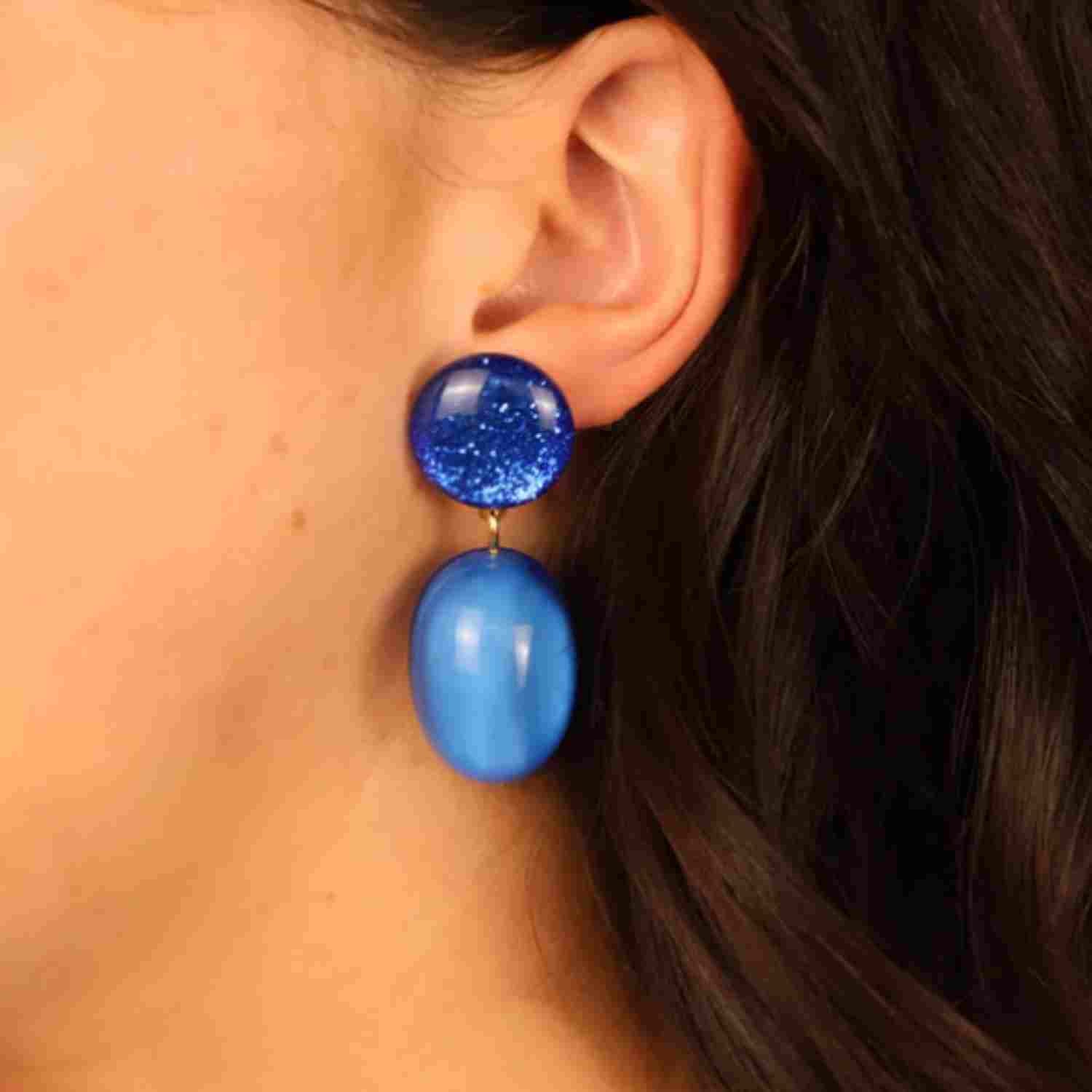 Boucles d’oreilles Aydée Bleu Roi – Odette