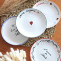 Set de 4 Assiettes à Dessert – Cœurs &amp; Liberté
