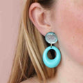 Boucles d’oreilles clips Roma Bleu Turquoise – Odette