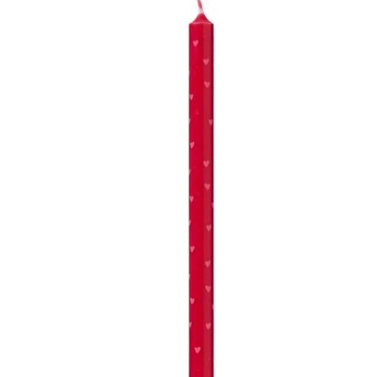 Bougie fine rouge à petits cœurs roses 1,3 cm – Ib Laursen