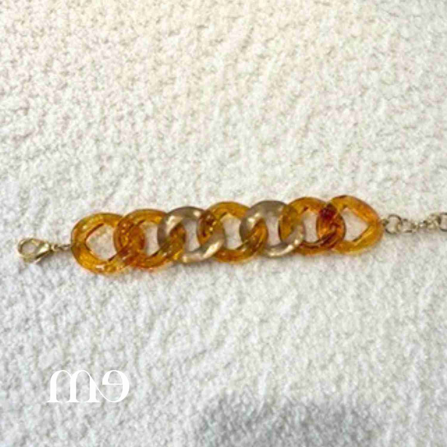 Bracelet maillon ambre or F Bramli