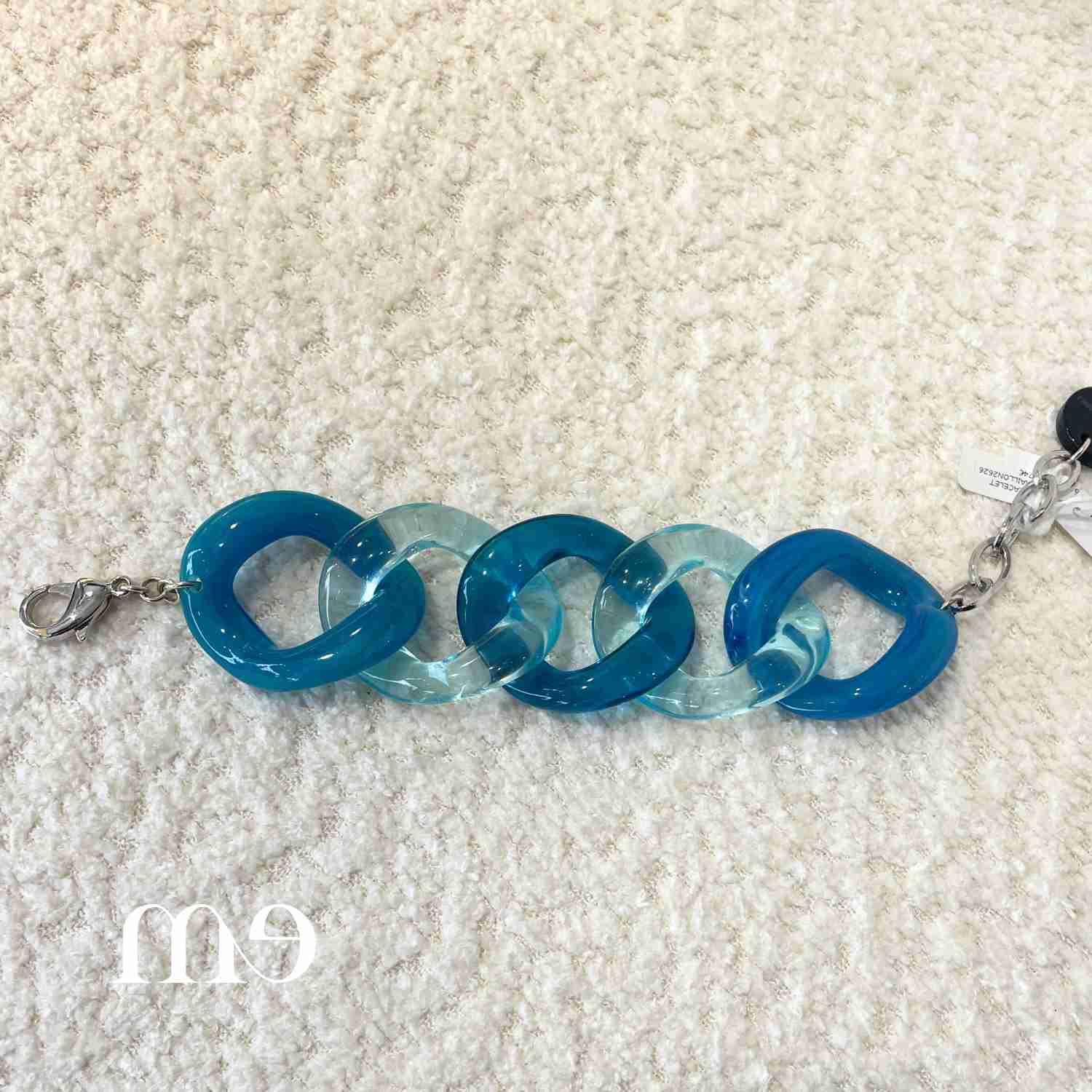 Bracelet maillon bleu transparent F Bramli