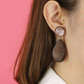 Boucles d’oreilles Giulia marron et champagne