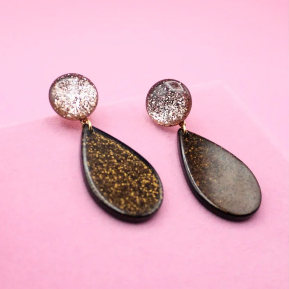 Boucles d’oreilles Giulia marron et champagne – Clips