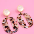 Boucles d’oreilles Alice beige et écaille – Clips