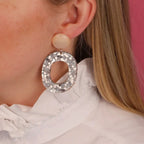 Boucles d’oreilles Céleste beige et champagne
