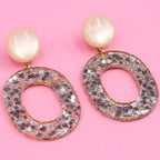 Boucles d’oreilles Céleste beige et champagne