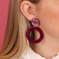 Boucles d’oreilles Esma rose et fuchsia