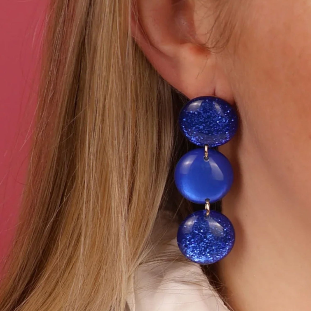 Boucles d’oreilles Suzanne bleu roi – Clips