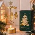 Carrousel à bougie Sapins de Noël dorés