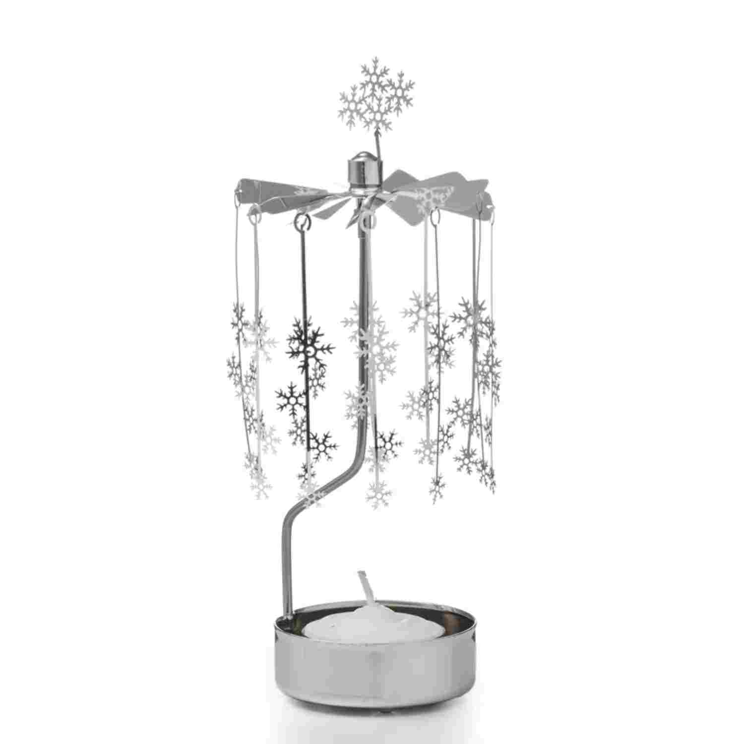 Carrousel Pluie d'étoiles des neiges argenté