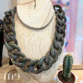 collier maillon vert agate de Francine Bramli