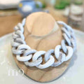 Collier Maillon gris et blanc Giles