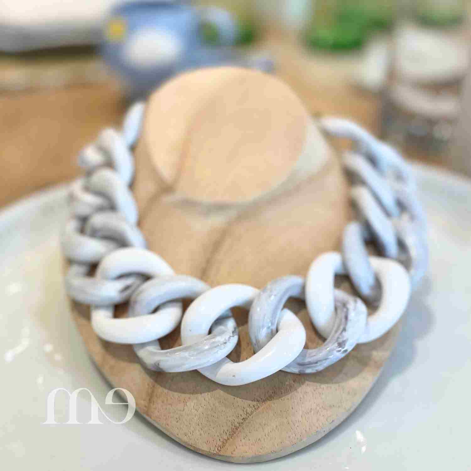 Collier Maillon gris et blanc Giles