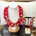 Collier maillon rouge et or F Bramli