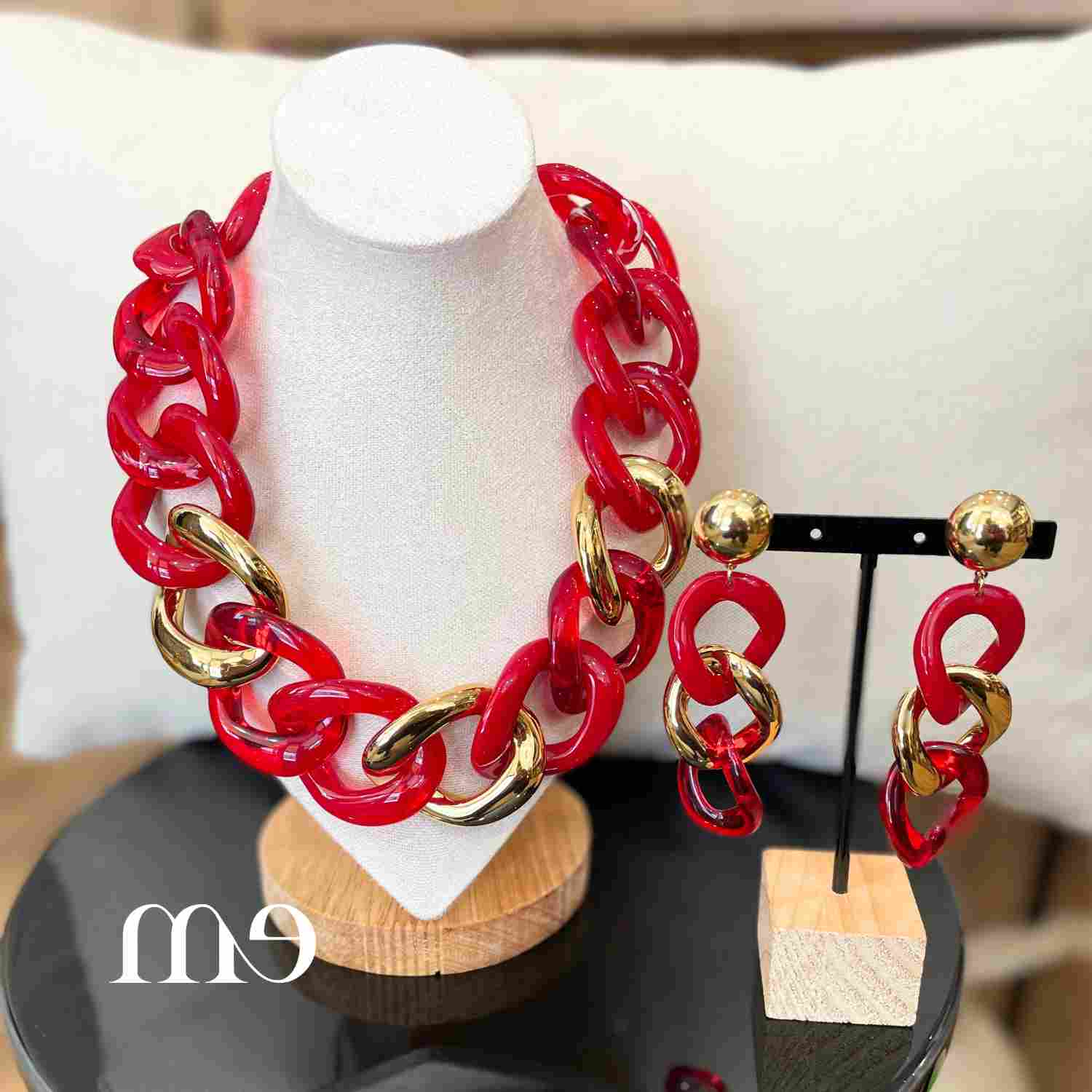 Collier maillon rouge et or F Bramli