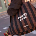 Cabas XXL Family Love Rayures Léopard Noir – Mon Petit Léon