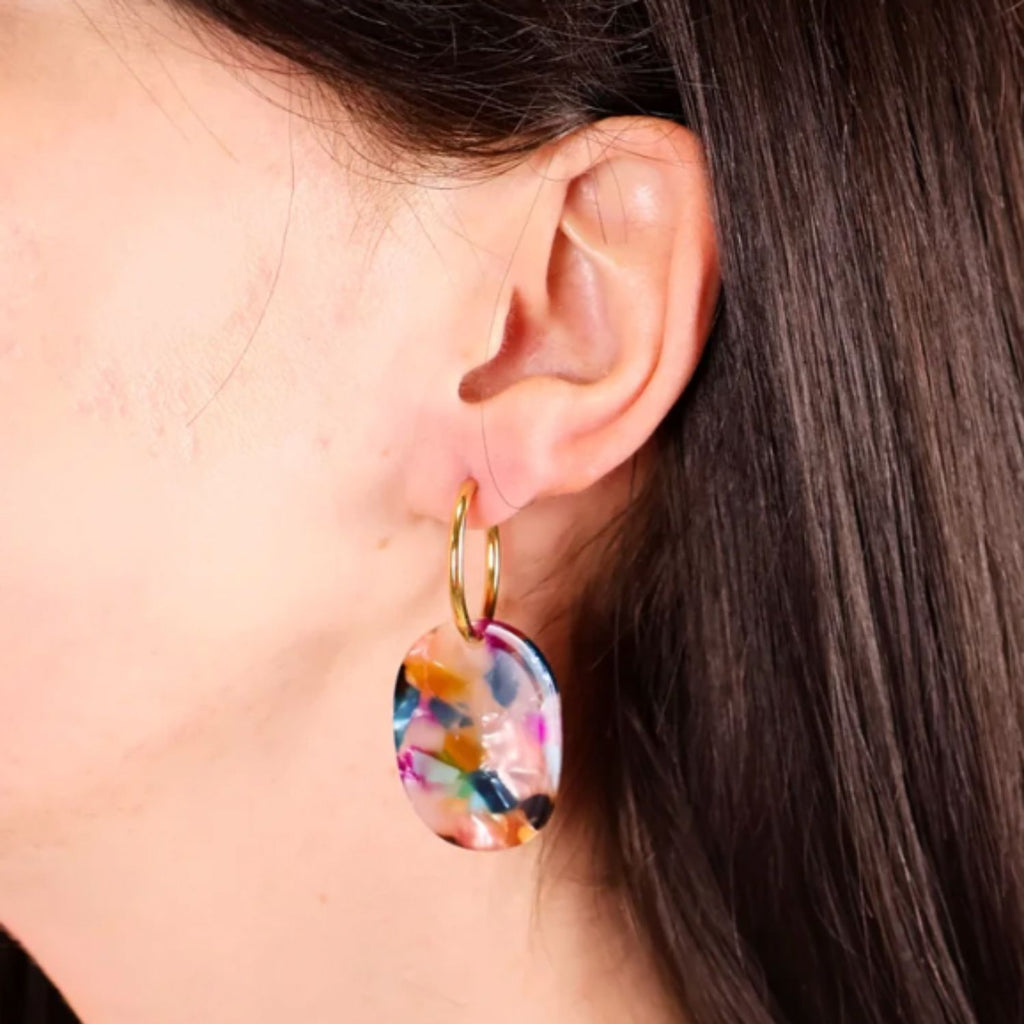 Créoles ovale Sorbet multicolore