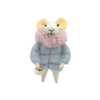 Souris Juliette – Suspension de Noël en doudoune bleue