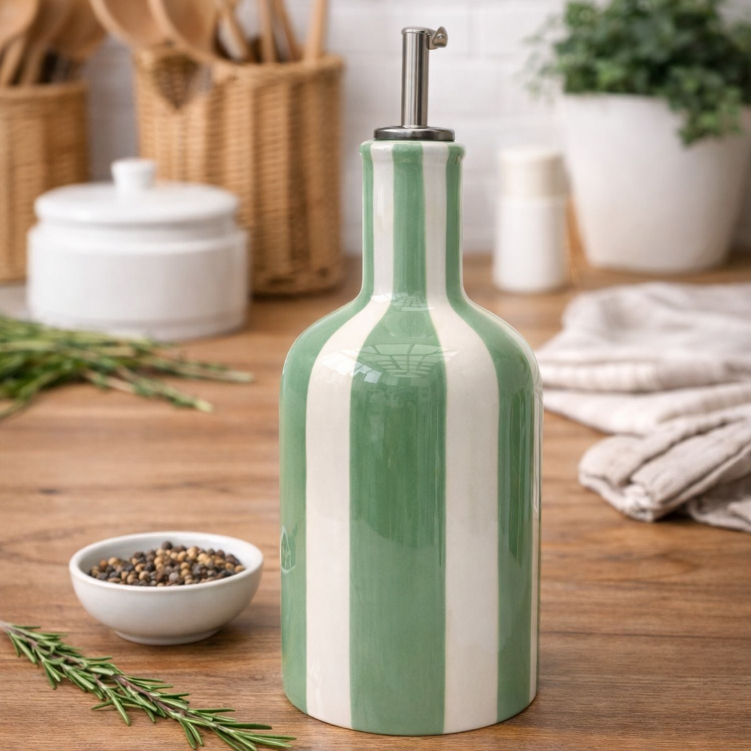 Huilier rayé Matcha