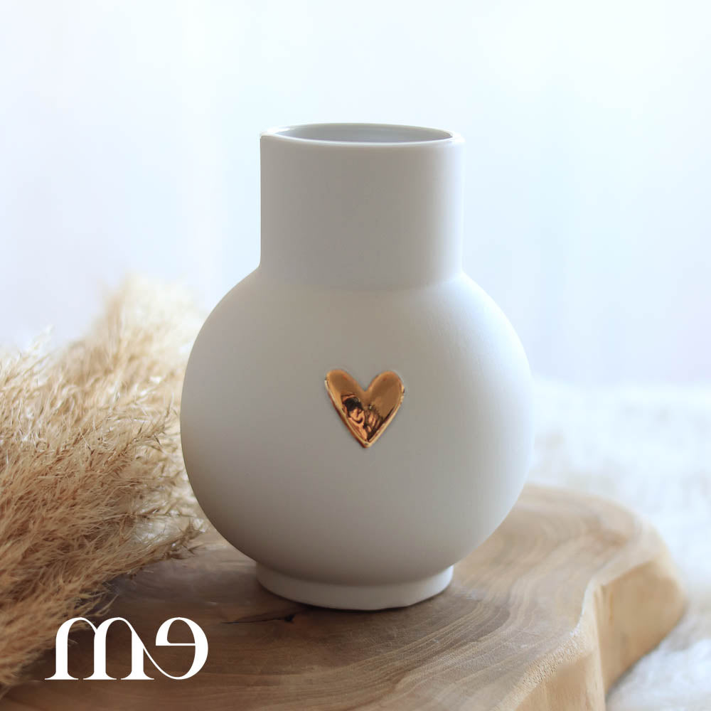 Vase boule coeur doré Räder
