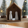 Petite crèche bois et personnage porcelaine Räder