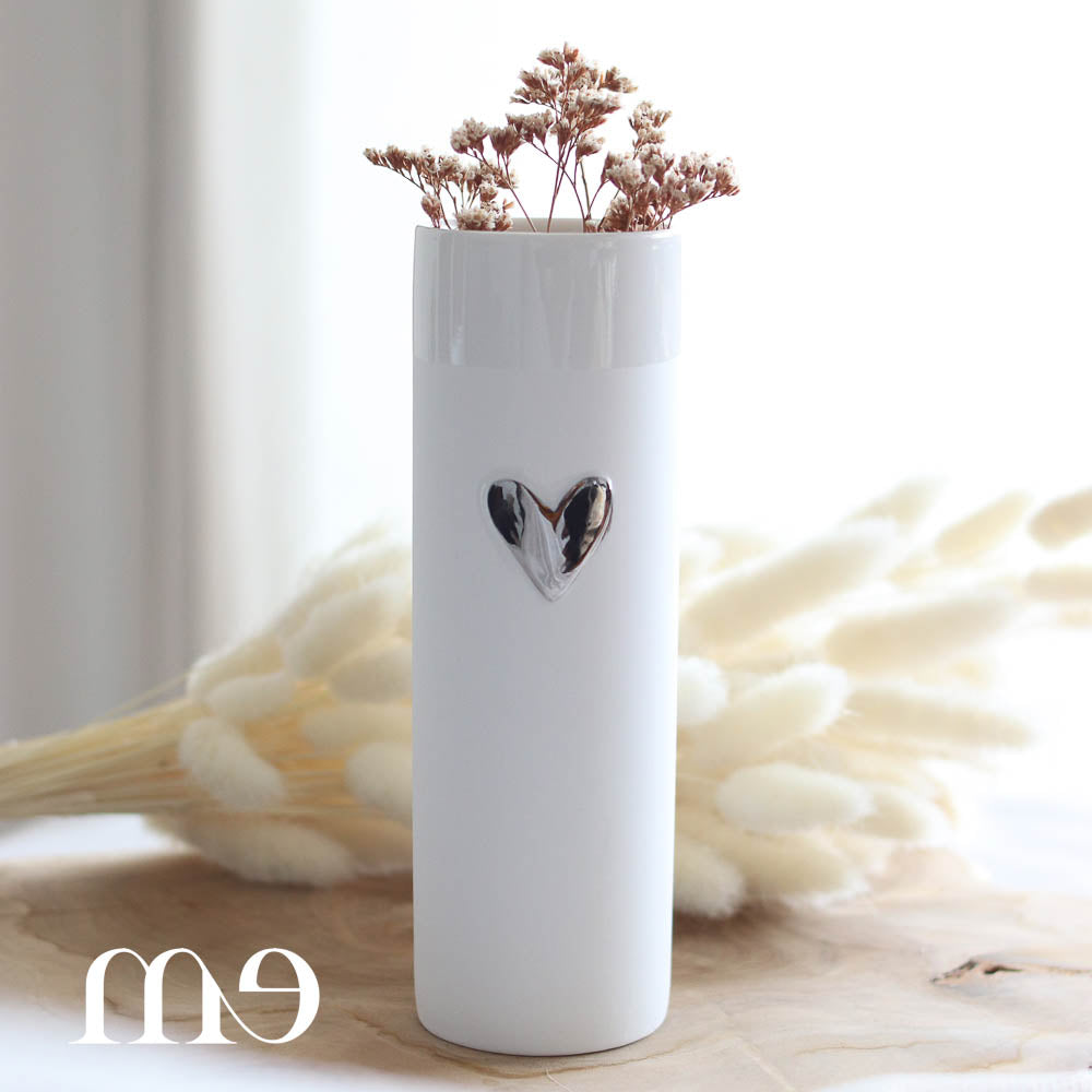 Vase coeur argenté Räder