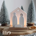 Crèche bougeoir bois et figurine porcelaine Räder