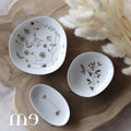 Set 3 coupelles florales dorées Räder