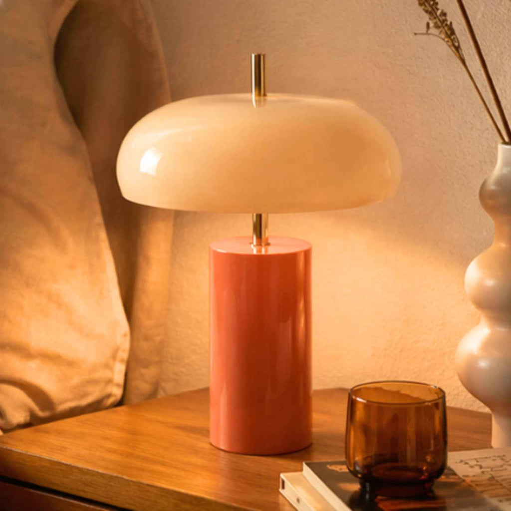 Lampe Arty écru et orange 