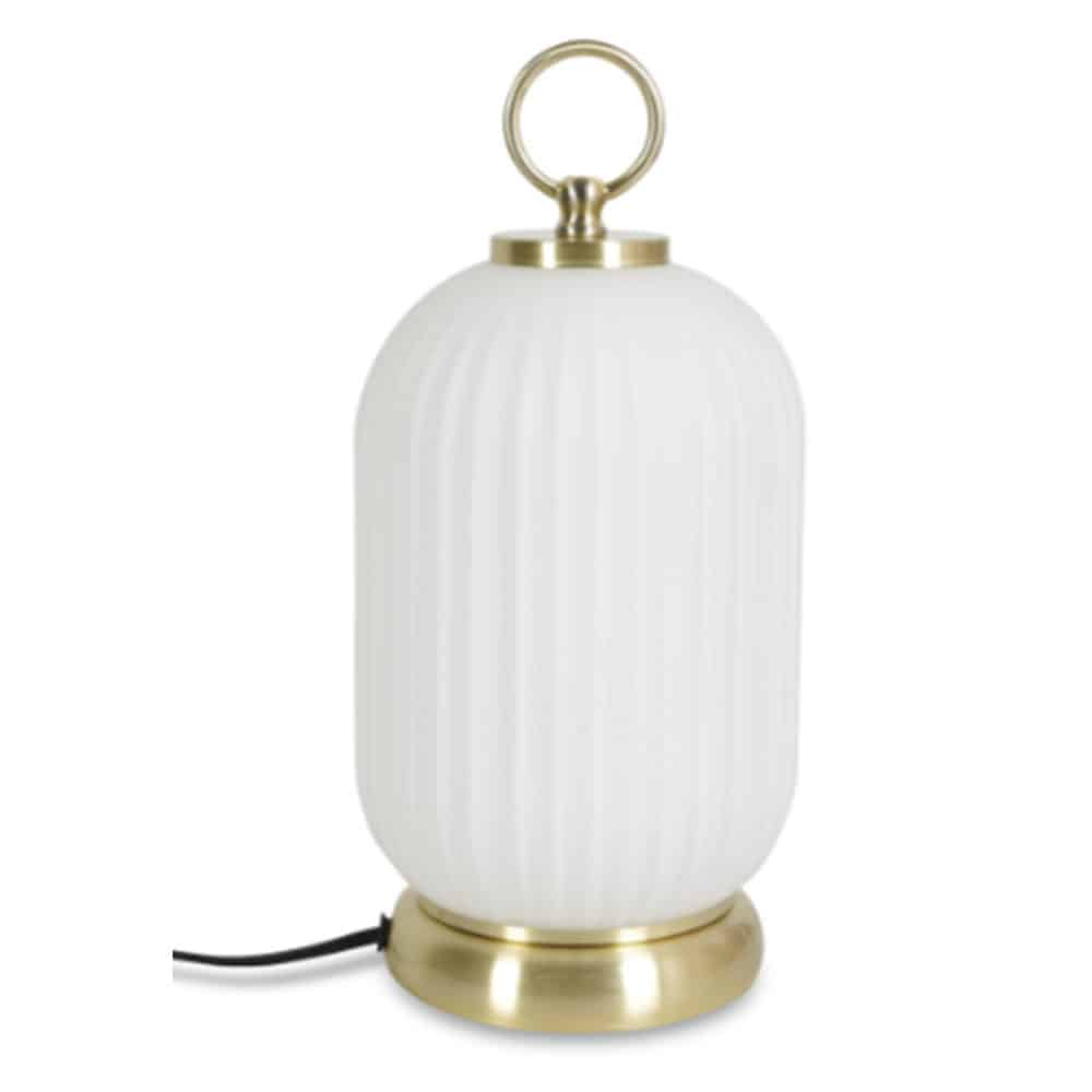 LAMPE LANGUAGE en verre dépoli et socle en laiton doré