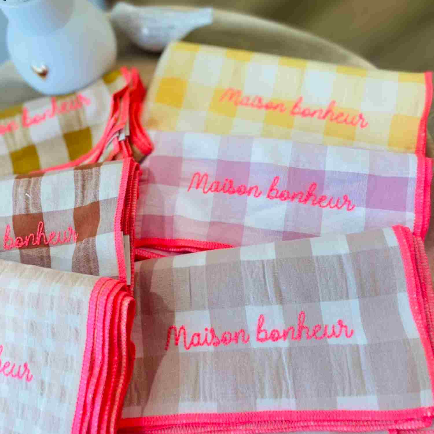 Serviette x6 Maison Bonheur de Barnabé aime le café