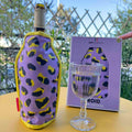 Manchon rafraîchissant léopard violet – pour bouteilles