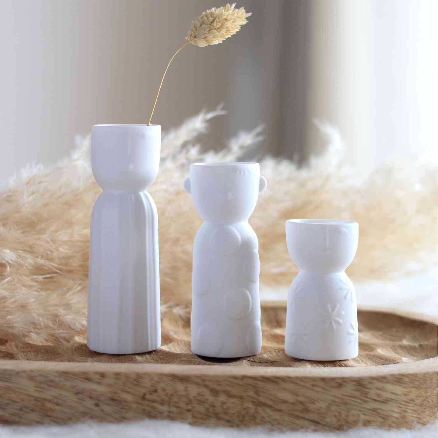 Mini vases visage – Lot de 3 – Räder