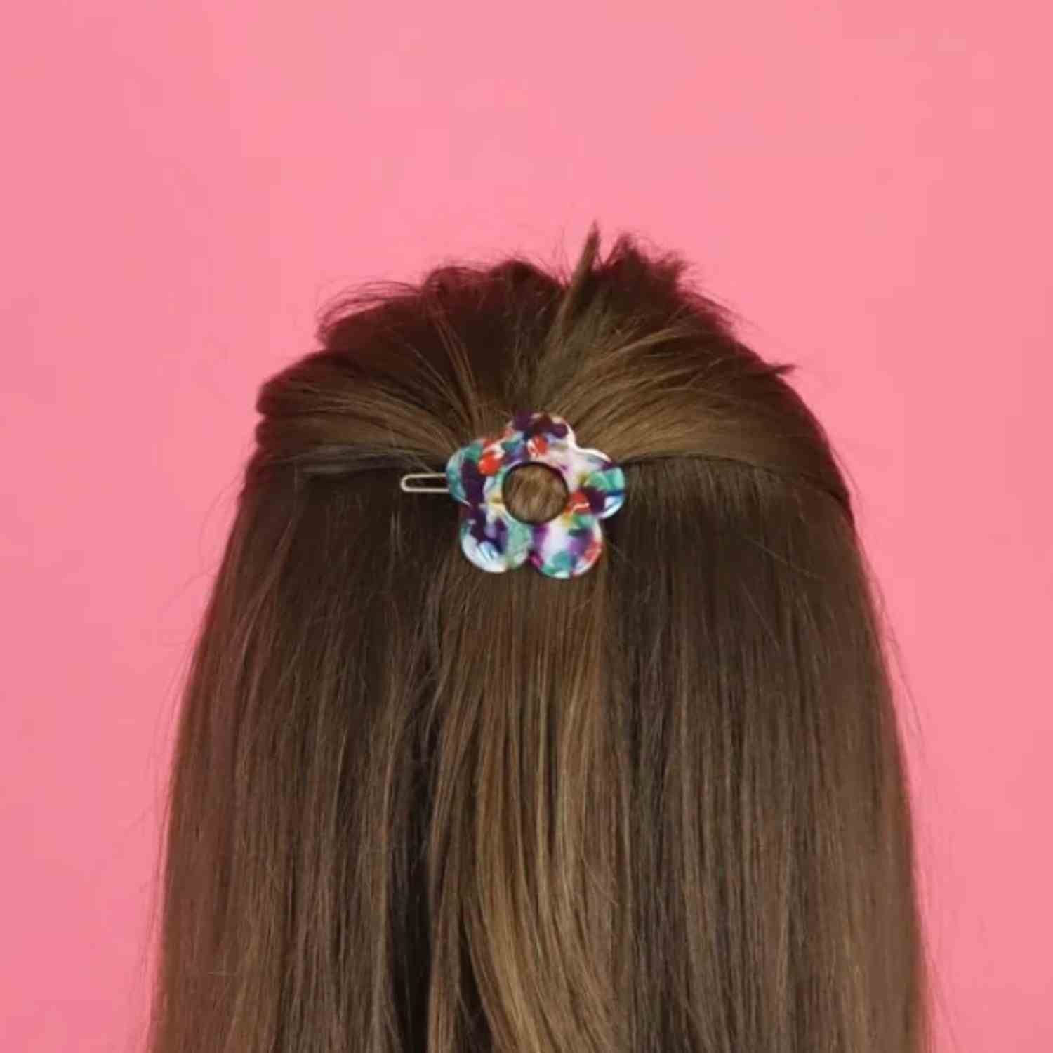 Barrette fleur multicolore – Odette