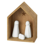 Petite crèche bois et personnage porcelaine Räder
