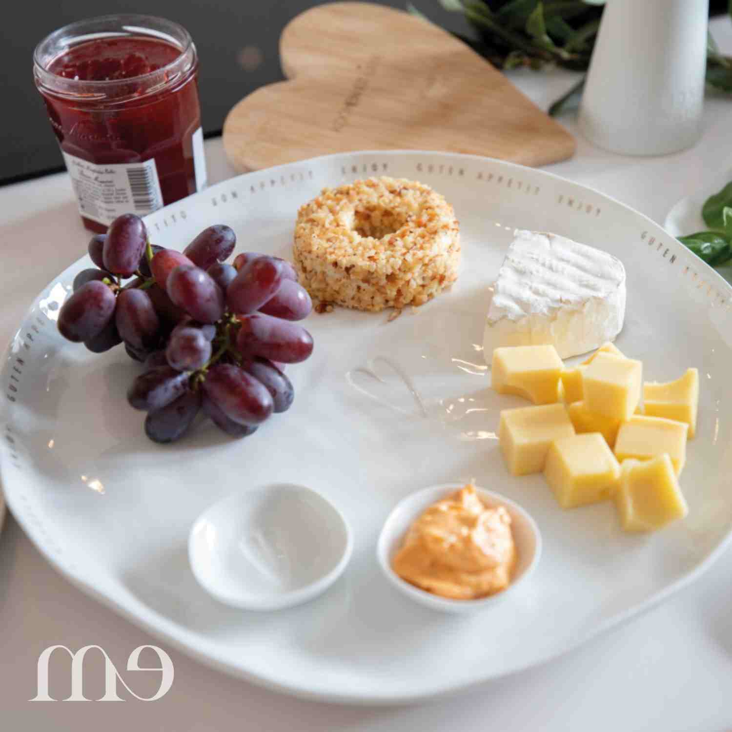 PLATEAU BON APPETIT RADER EN PORCELAINE BLANCHE