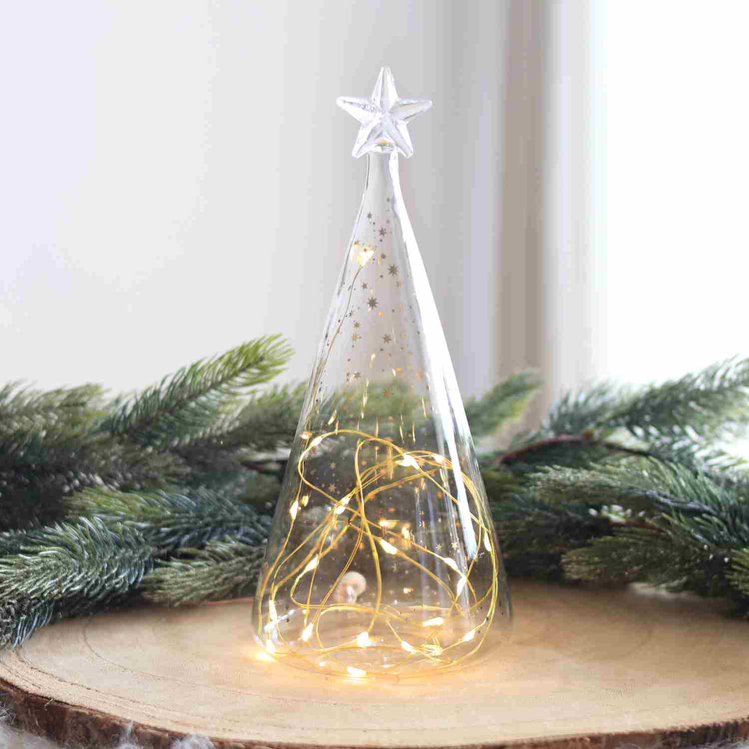 Sapin lumineux en verre avec LED – Räder