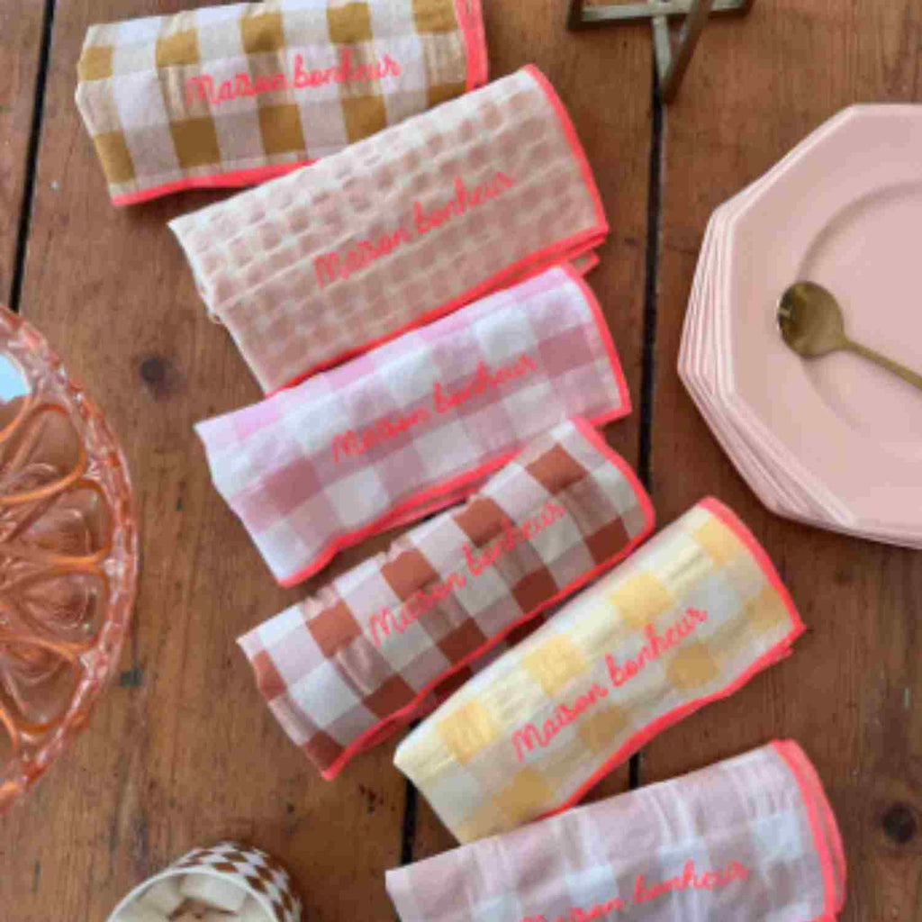 Serviette x6 Maison Bonheur de Barnabé aime le café