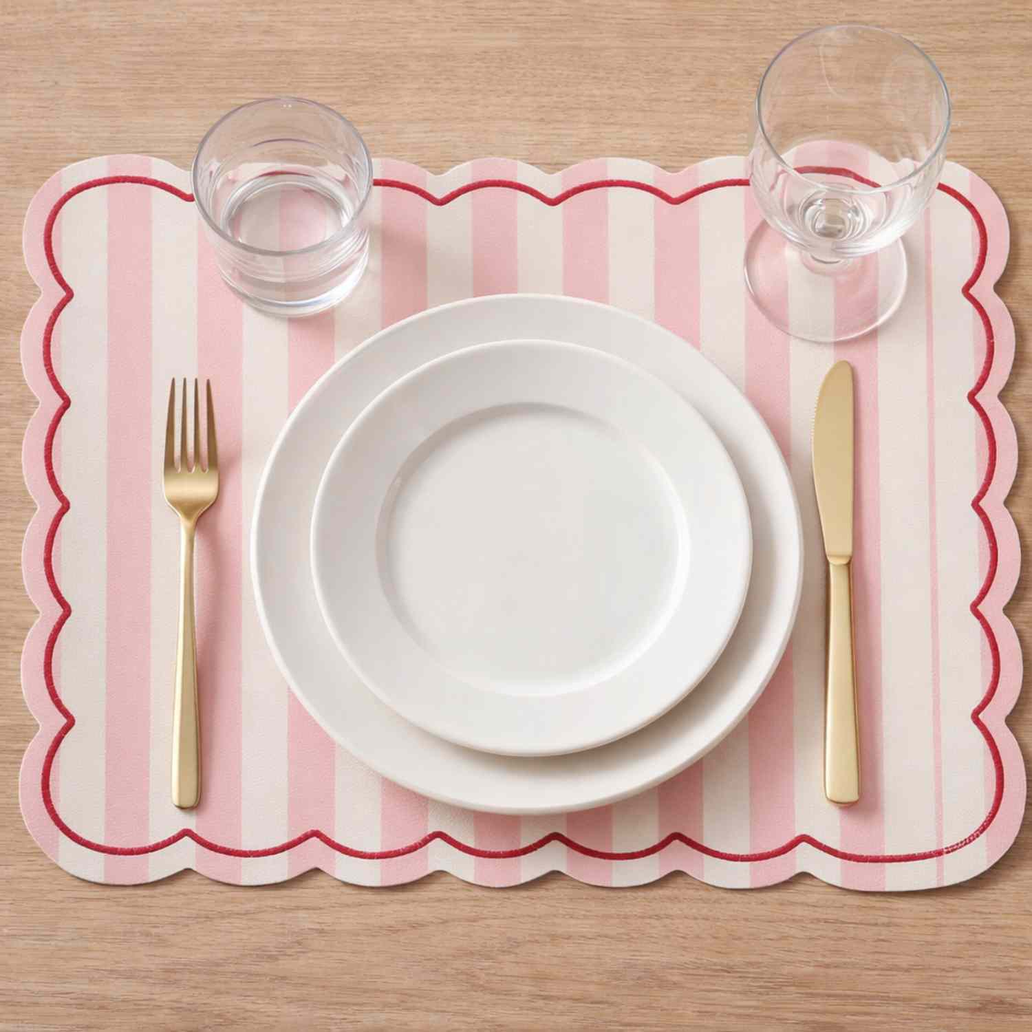 Set de table rayure rose