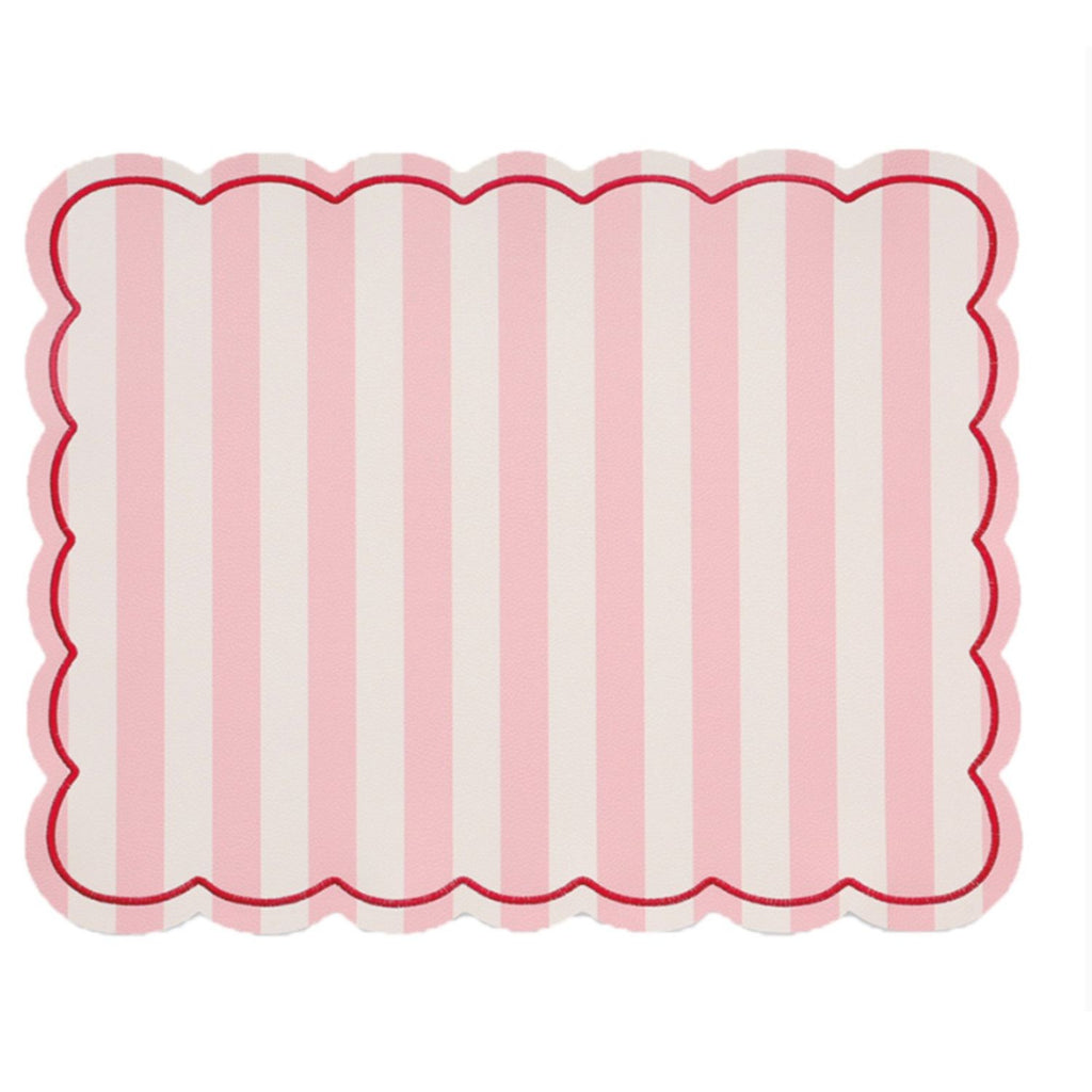 Set de table rayure rose