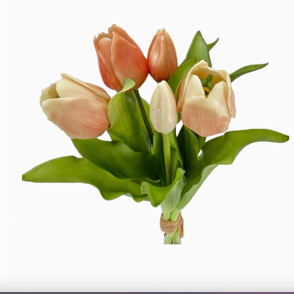 Bouquet de tulipes “soft touch” pêche 