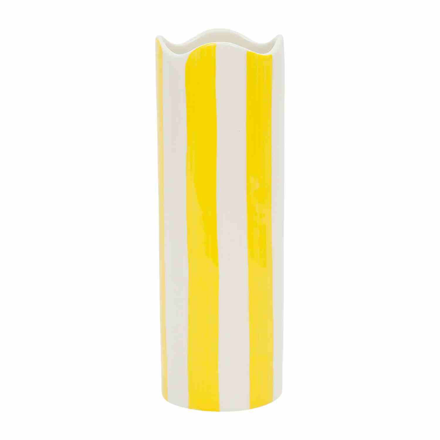 Vase Artist rayé – Vase en grès festonné