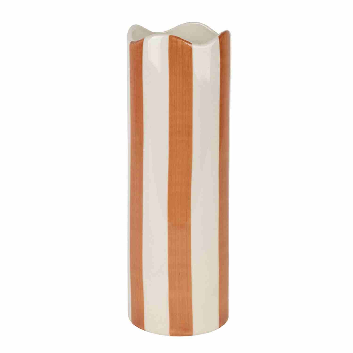 Vase Artist rayé – Vase en grès festonné