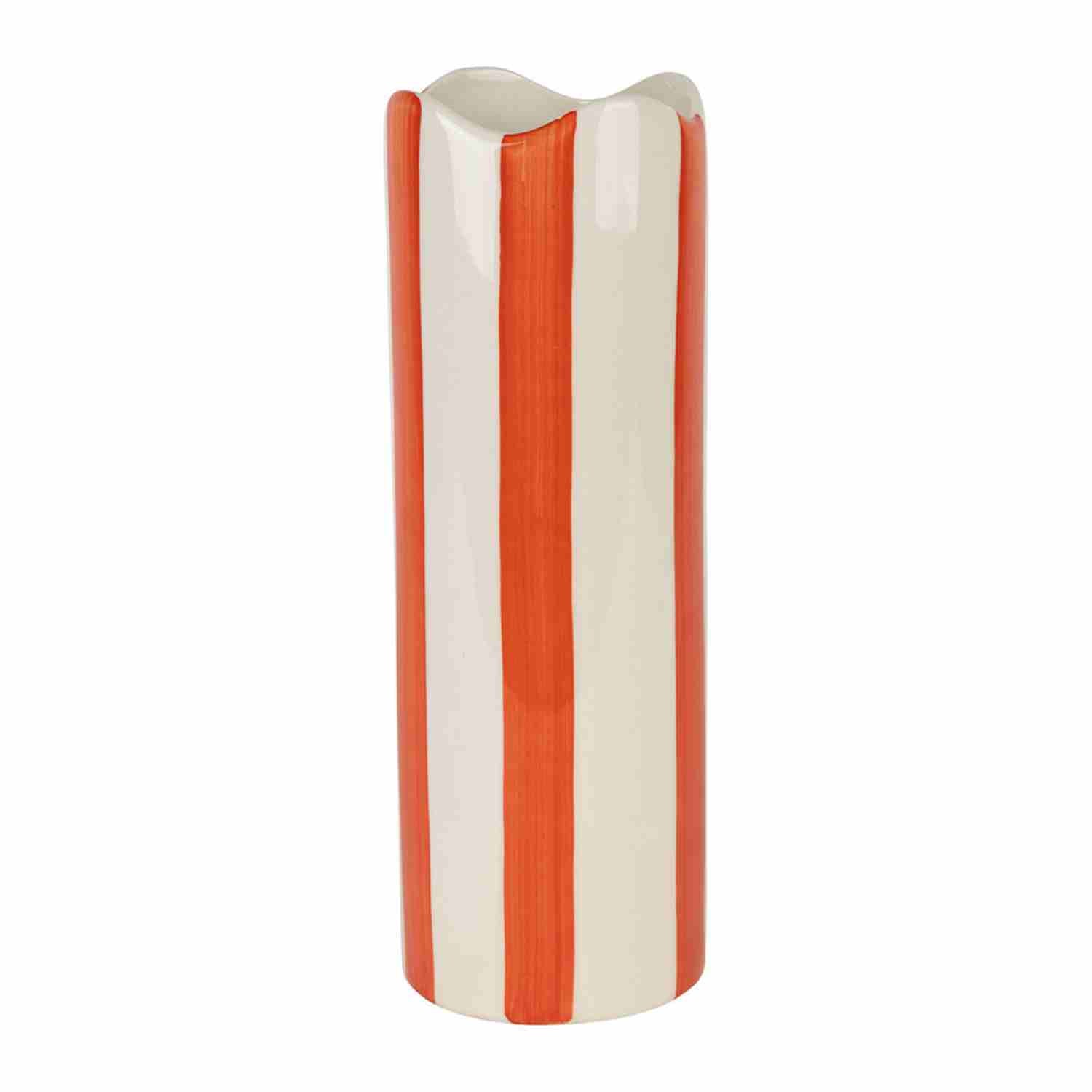 Vase Artist rayé – Vase en grès festonné