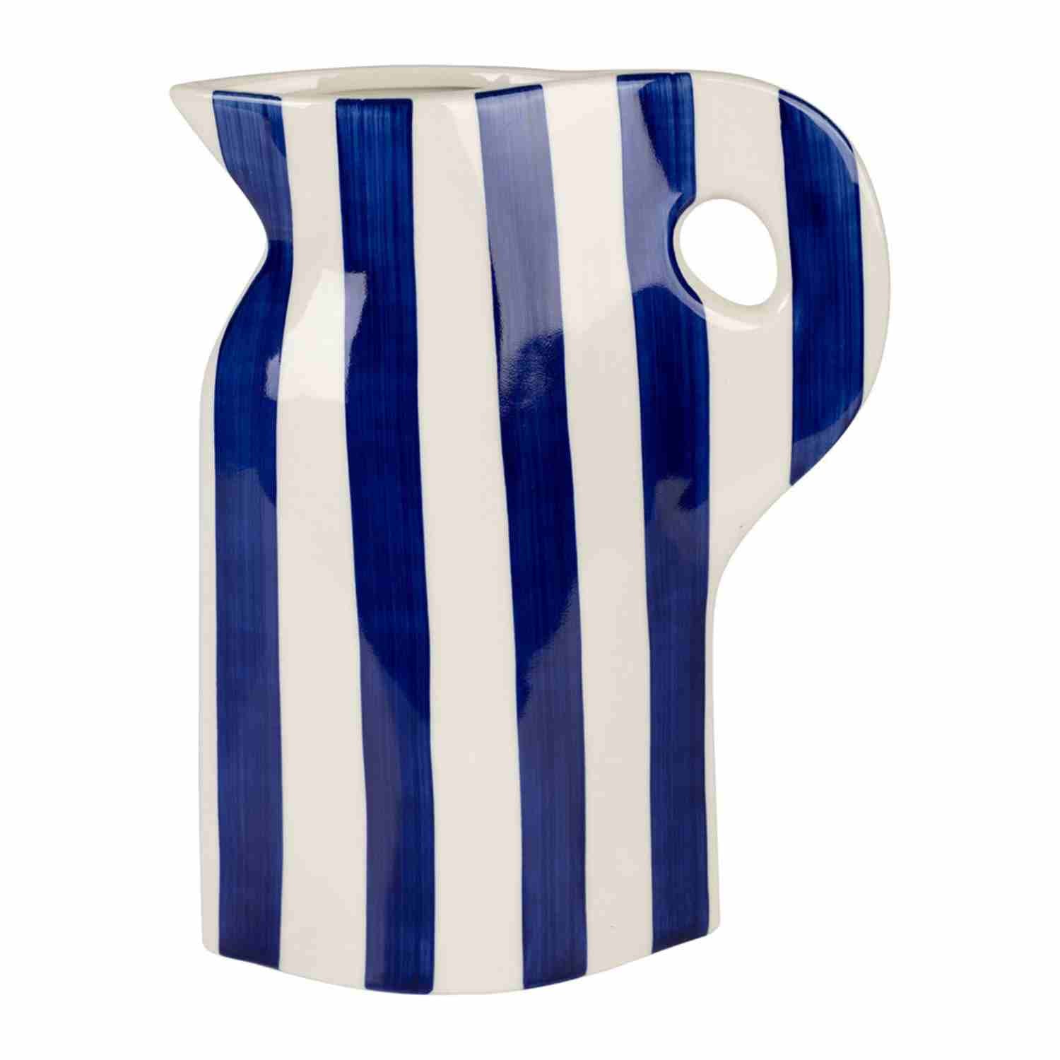 Vase pichet Artist rayé en grès